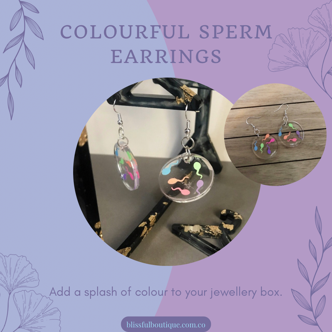 Colourful Sperm Earrings