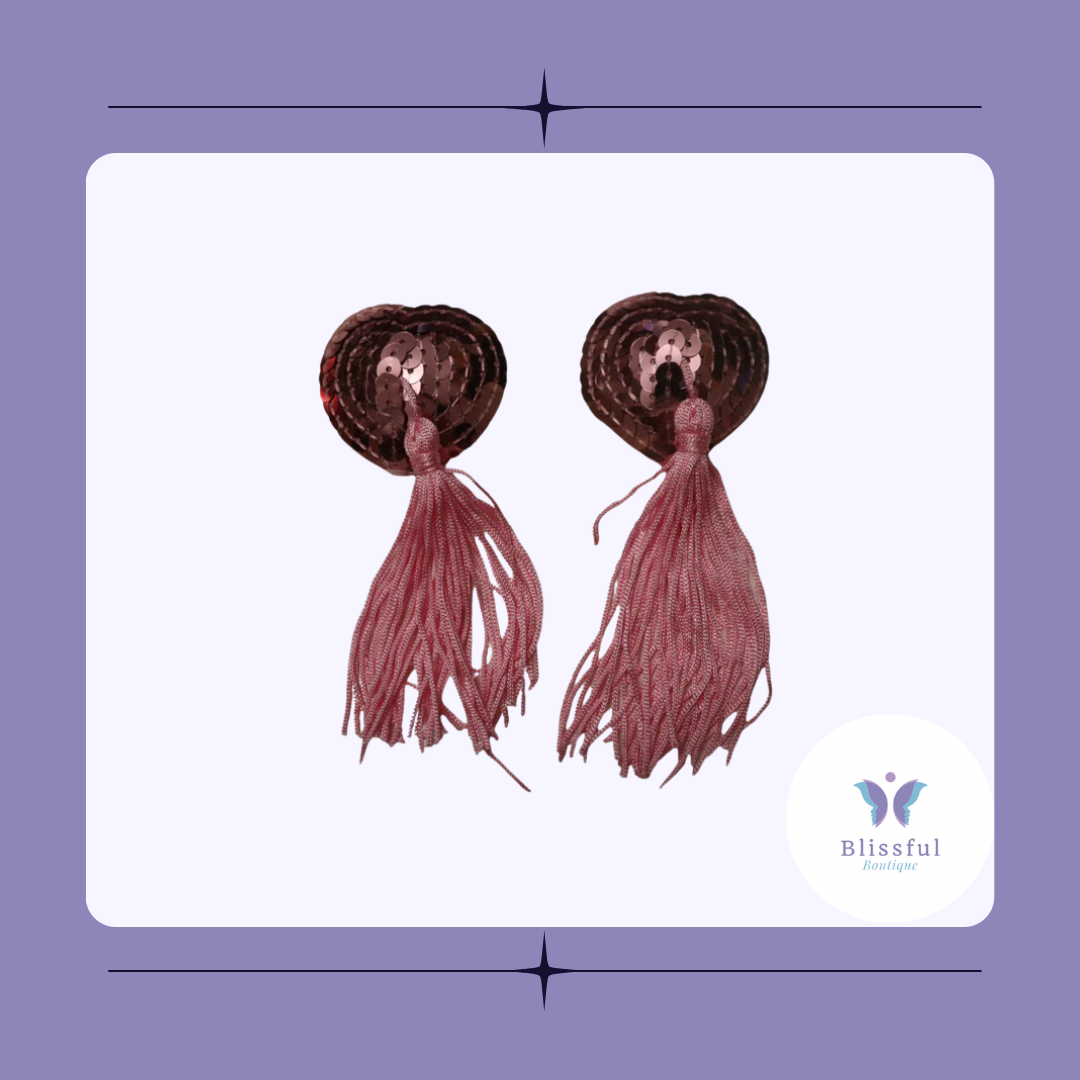 Stick on Heart Shaped Nipple Tassels