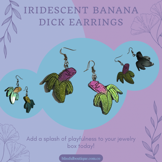 Iridescent Banana Dick Earrings